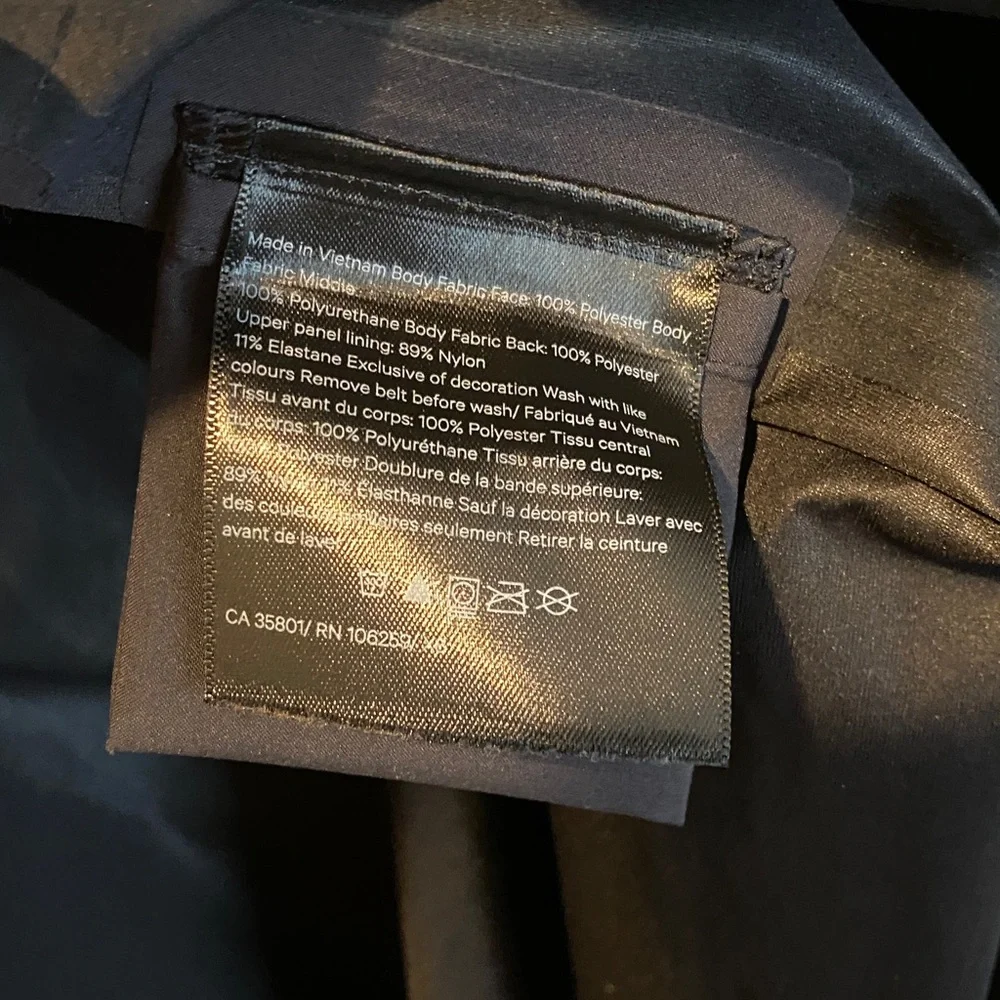 Lululemon Black Stunning Logo Reflective Long Hooded Trench Coat - Picture 13 of 16